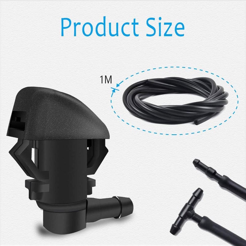 deemars Windshield Washer Nozzles Kit, Front Windshield Spray Nozzles Wiper Spray Washer Jet and Fluid Hose with Connectors for Honda Pilot 2009-2012 2014 2015, Replaces OEM #76810-SZA-A01ZA (76810-SZA-A01ZA) - Image 3